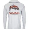 Simms Men's Tech Hoody - Artist Series - Trout Logo Flame/Sterling