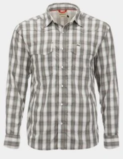 Simms - Big Sky Long Sleeve Shirt -Simms Store Dark Stone Coral Plaid