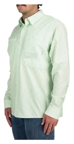 Fishing Shirt Simms Double Haul Light Green Texture Wave Print -Simms Store fishing shirt simms double haul light green texture wave print.3