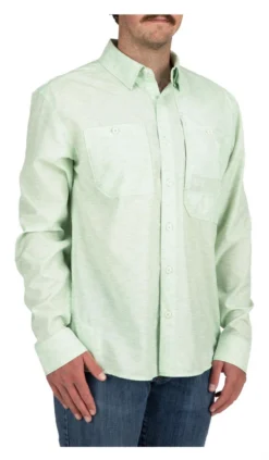 Fishing Shirt Simms Double Haul Light Green Texture Wave Print -Simms Store fishing shirt simms double haul light green texture wave print.4