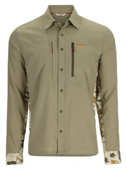 Fishing Shirt Simms Intruder Bicomp Stone & Ghost Camo Stone