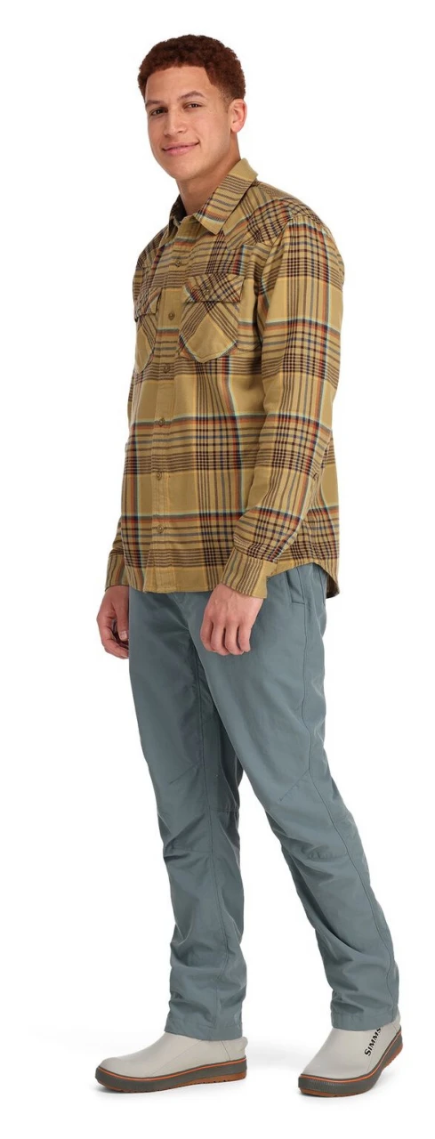 Fishing Shirt Simms Santee Flannel Camel & Navy & Clay Neo Plaid 2 Fishing Shirt Simms Santee Flannel Camel & Navy & Clay Neo Plaid - Image 2