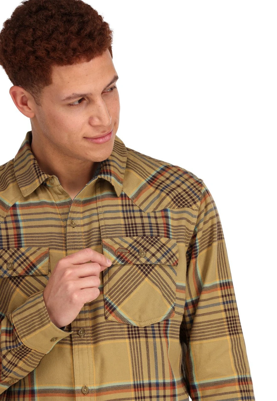 Fishing Shirt Simms Santee Flannel Camel & Navy & Clay Neo Plaid 3 Fishing Shirt Simms Santee Flannel Camel & Navy & Clay Neo Plaid - Image 3