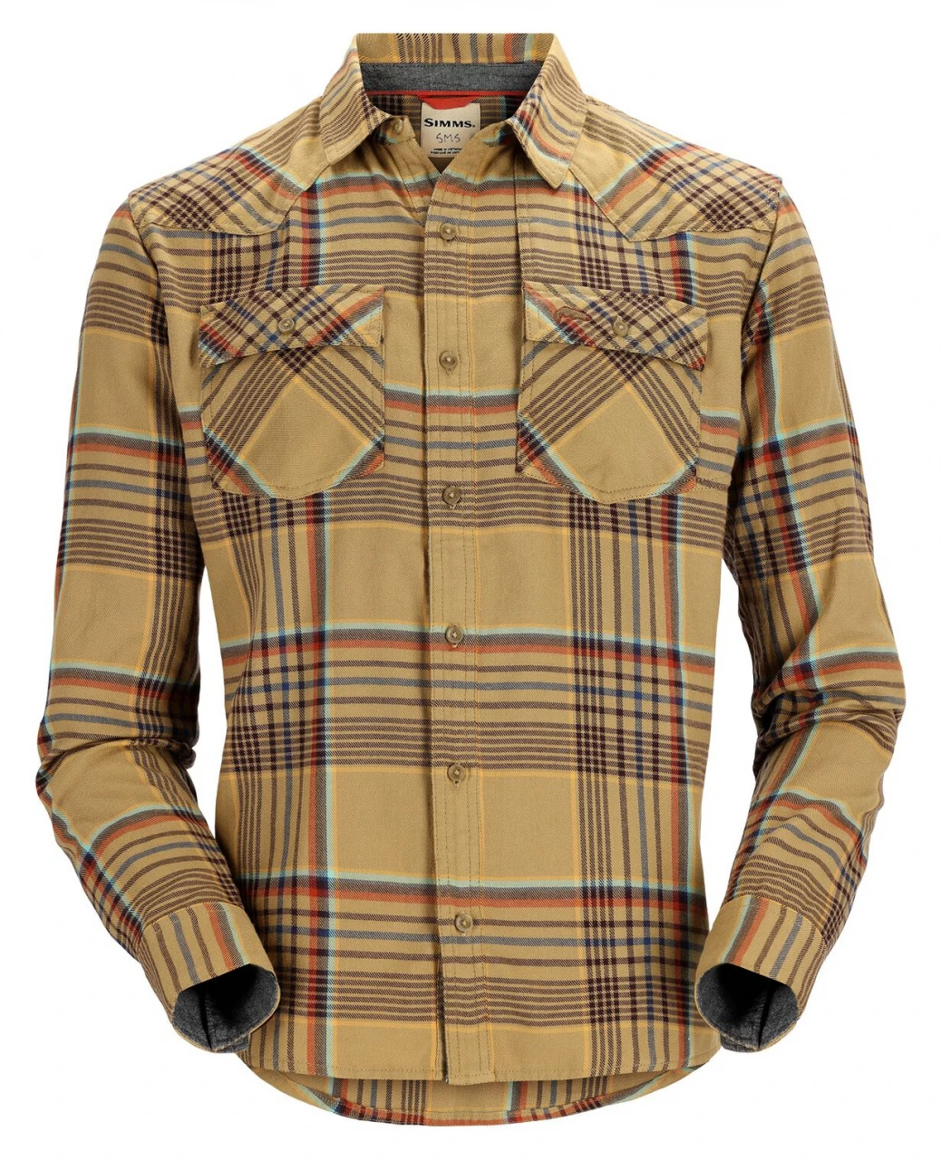Fishing Shirt Simms Santee Flannel Camel & Navy & Clay Neo Plaid 1 Fishing Shirt Simms Santee Flannel Camel & Navy & Clay Neo Plaid