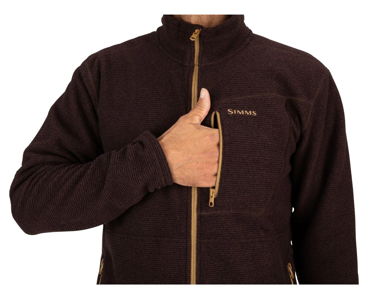 Rivershed Full Zip Simms Mahogany 3 Rivershed Full Zip Simms Mahogany - Image 3