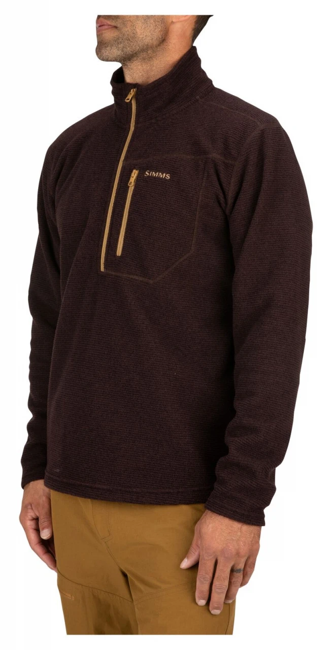 Rivershed Quarter Zip Simms Mahogany 2 Rivershed Quarter Zip Simms Mahogany - Image 2