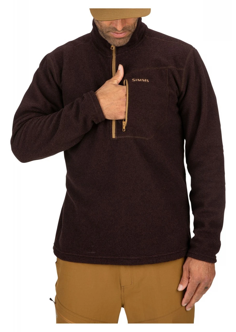 Rivershed Quarter Zip Simms Mahogany 7 Rivershed Quarter Zip Simms Mahogany - Image 7