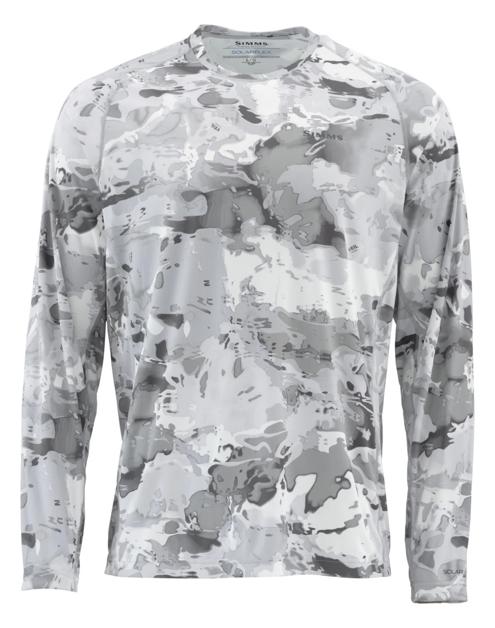 SolarFlex Crewneck Prints Simms Cloud Camo Grey 1 SolarFlex Crewneck Prints Simms Cloud Camo Grey
