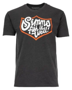 T-Shirt Simms Fish It Well Badge Charcoal Heather
