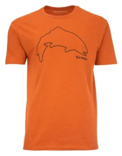 T-Shirt Simms Trout Outline Adobe Heather