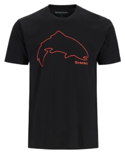 T-Shirt Simms Trout Outline Black