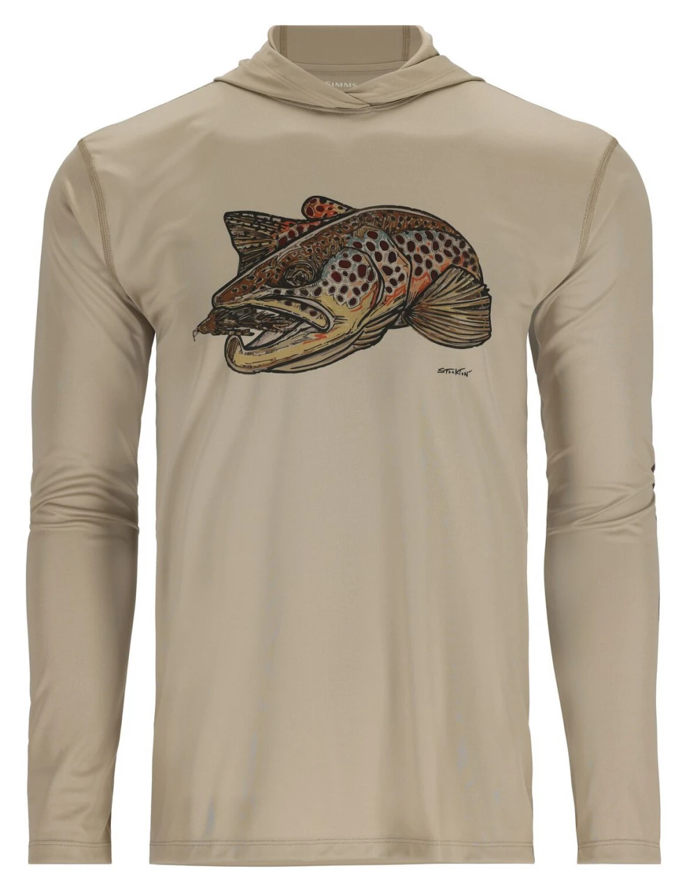 Tech Hoody Simms Artist Series Stone & Brown Trout 1 Tech Hoody Simms Artist Series Stone & Brown Trout