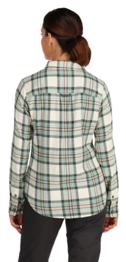 Women's Fishing Shirt Simms Santee Flannel Seafoam Camp Plaid -Simms Store women s fishing shirt simms santee flannel seafoam camp plaid.3