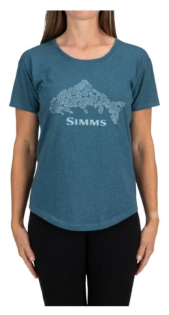 Women's T-Shirt Simms Floral Trout Steel Blue Heather 6 Women's T-Shirt Simms Floral Trout Steel Blue Heather -Simms Store women s t shirt simms floral trout steel blue heather.2