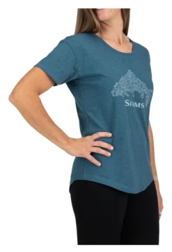 Women's T-Shirt Simms Floral Trout Steel Blue Heather 7 Women's T-Shirt Simms Floral Trout Steel Blue Heather -Simms Store women s t shirt simms floral trout steel blue heather.3