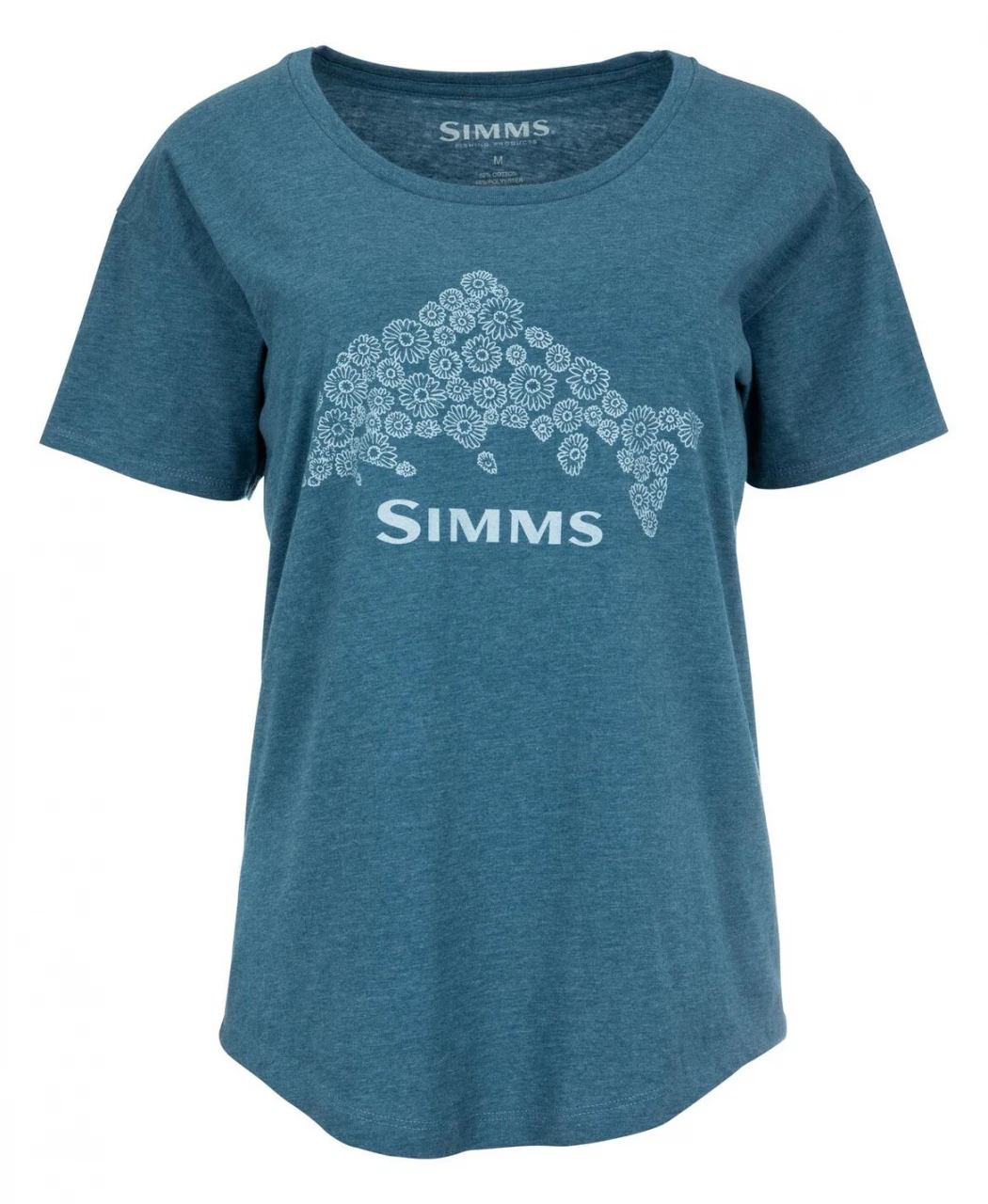Women's T-Shirt Simms Floral Trout Steel Blue Heather 1 Women's T-Shirt Simms Floral Trout Steel Blue Heather